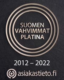 Asiakastieto.fi - Suomen Vahvimmat Platina 2012-2022 badge